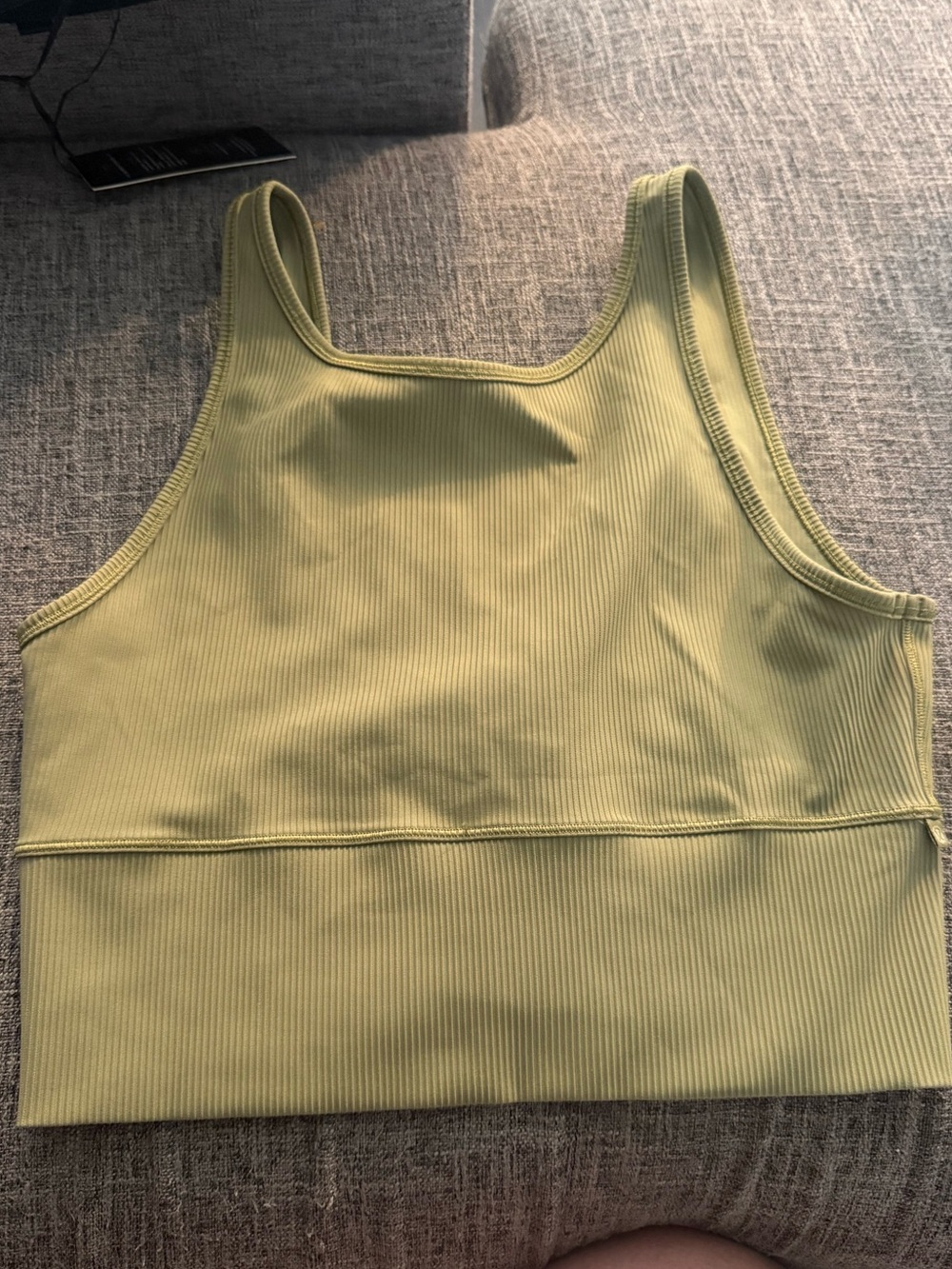 lululemon athletica Light Green Ribbed Cropped Tank